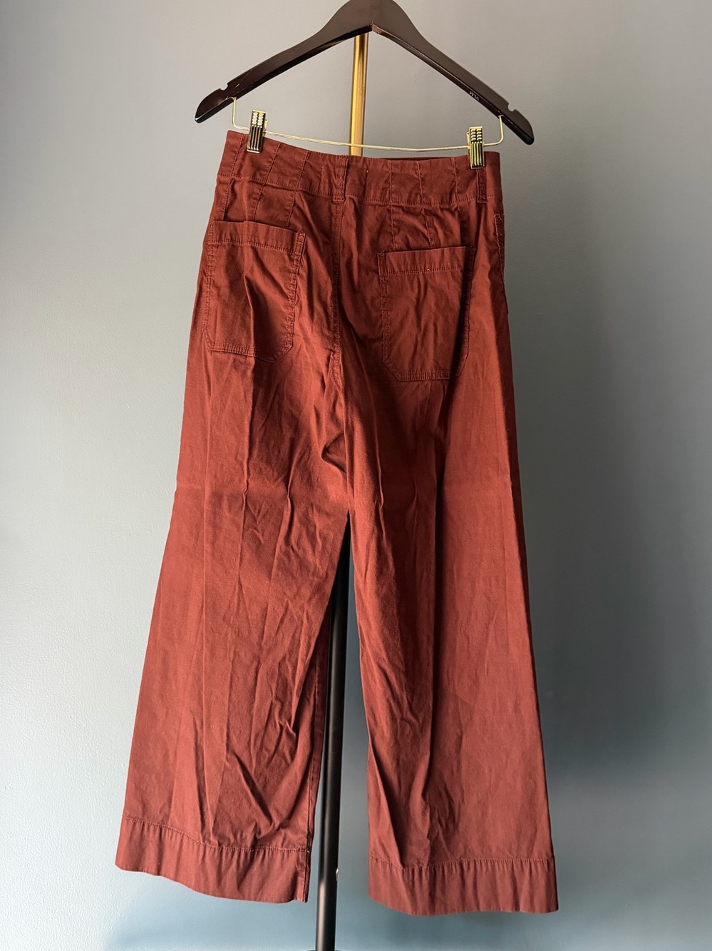 Anthropologie Burgundy High-Rise Wide-Leg Pants - Picture 3 of 6